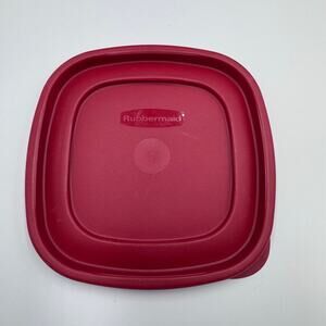 Rubbermaid Replacement Lid Red Square 6.5" 7J64 Easy Find Lids Fits 3 5 7 Cup